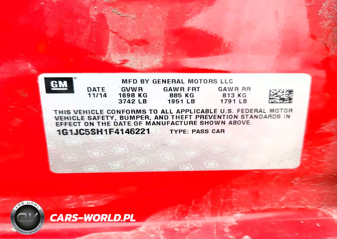 2015 Chevrolet Sonic Lt VIN:1G1JC5SH1F4146221 - 12