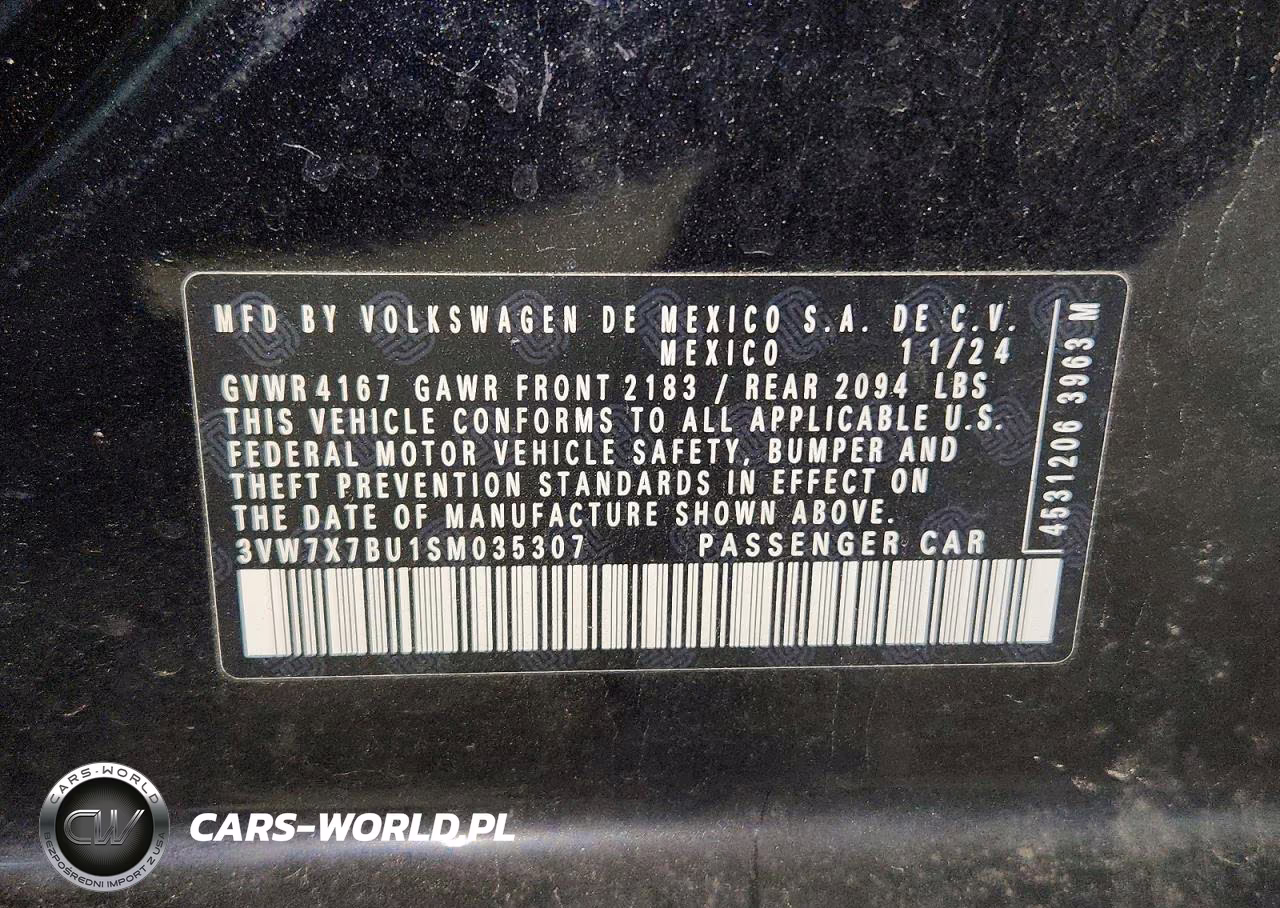 2025 Volkswagen Jetta Se VIN:3VW7X7BU1SM035307 - 12