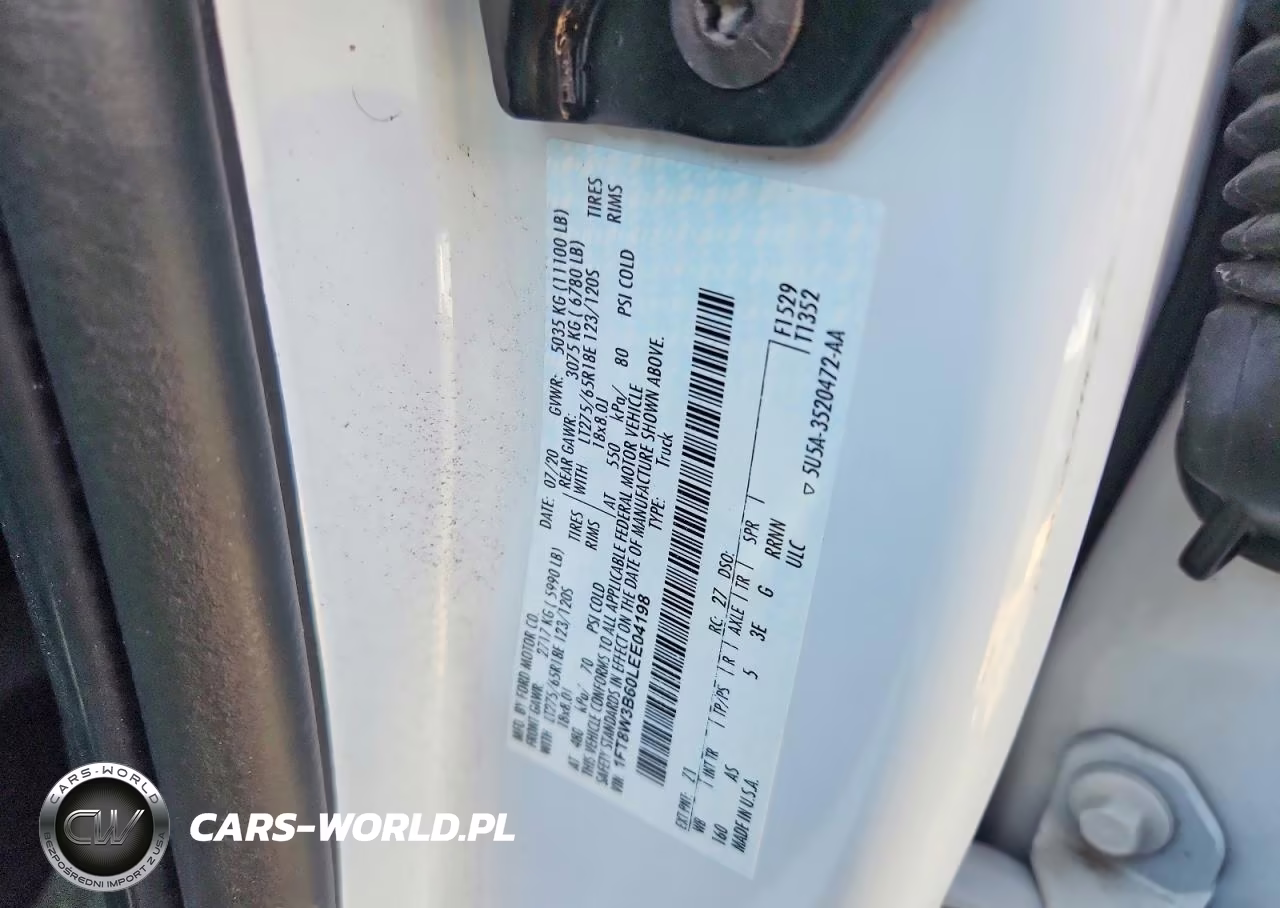 2020 Ford F350 Super Duty VIN:1FT8W3B60LEE04198 - 12