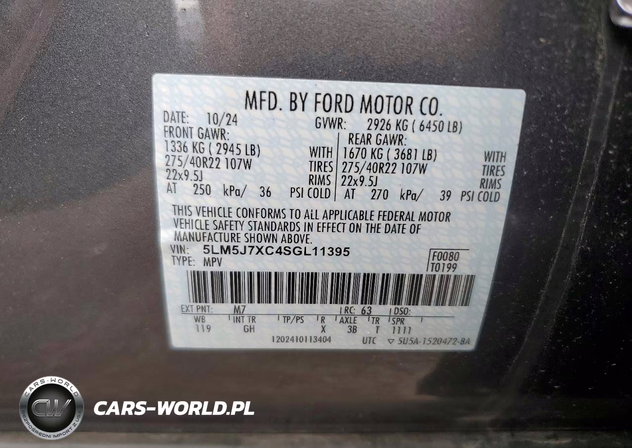 2025 Lincoln Aviator Reserve VIN:5LM5J7XC4SGL11395 - 13