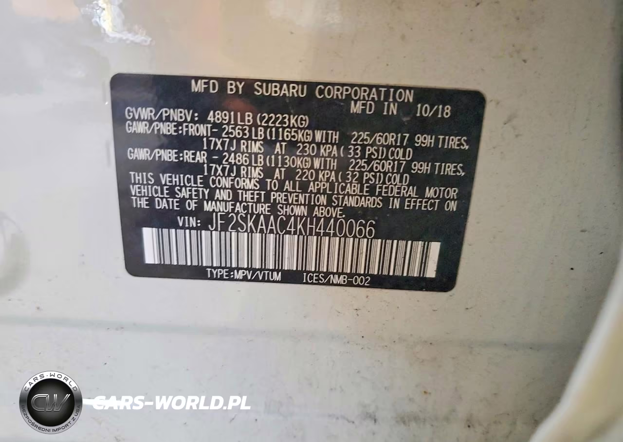 2019 Subaru Forester VIN:JF2SKAAC4KH440066 - 13