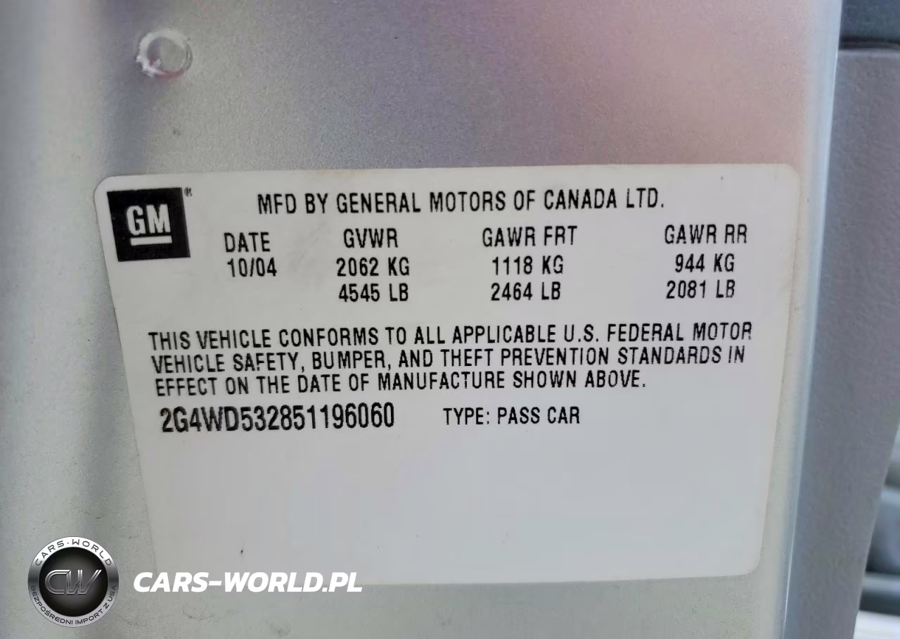 2005 Buick Lacrosse Cxl VIN:2G4WD532851196060 - 12