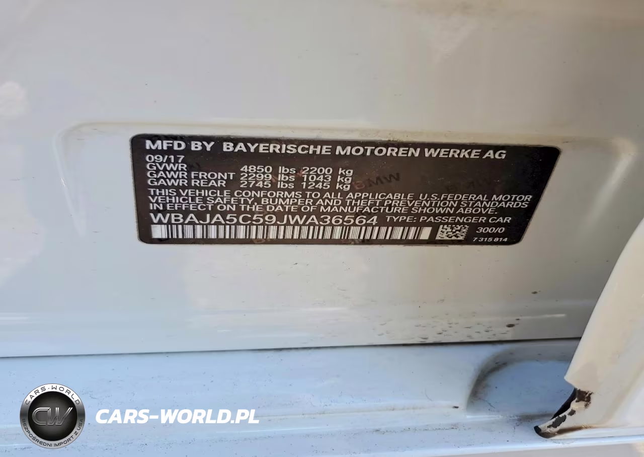 2018 BMW 530 I VIN:WBAJA5C59JWA36564 - 12