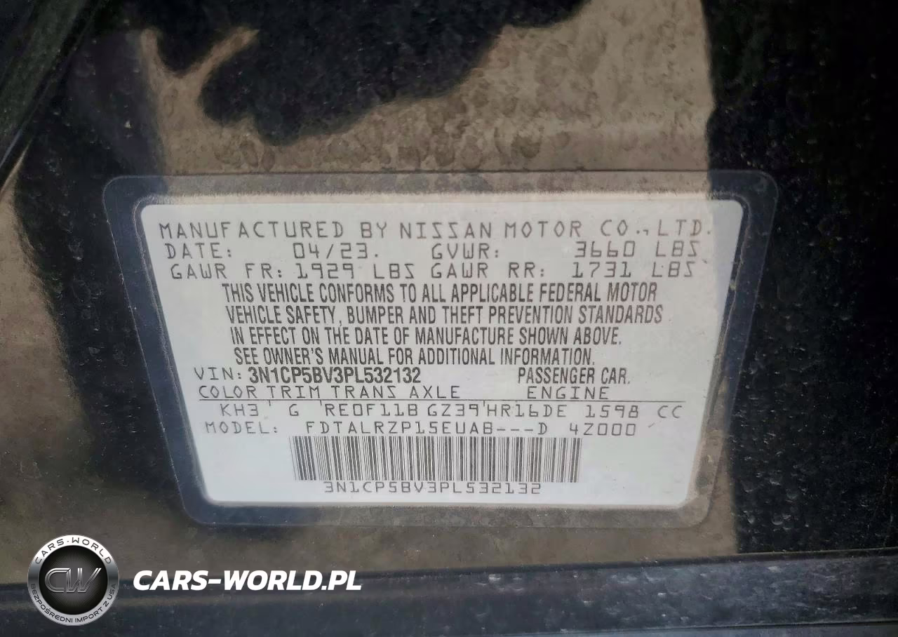 2023 Nissan Kicks S VIN:3N1CP5BV3PL532132 - 13