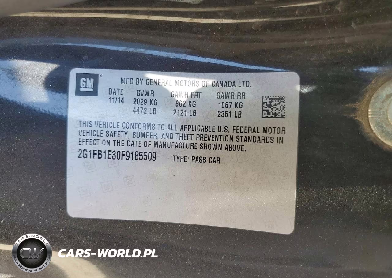 2015 Chevrolet Camaro VIN:2G1FB1E30F9185509 - 12