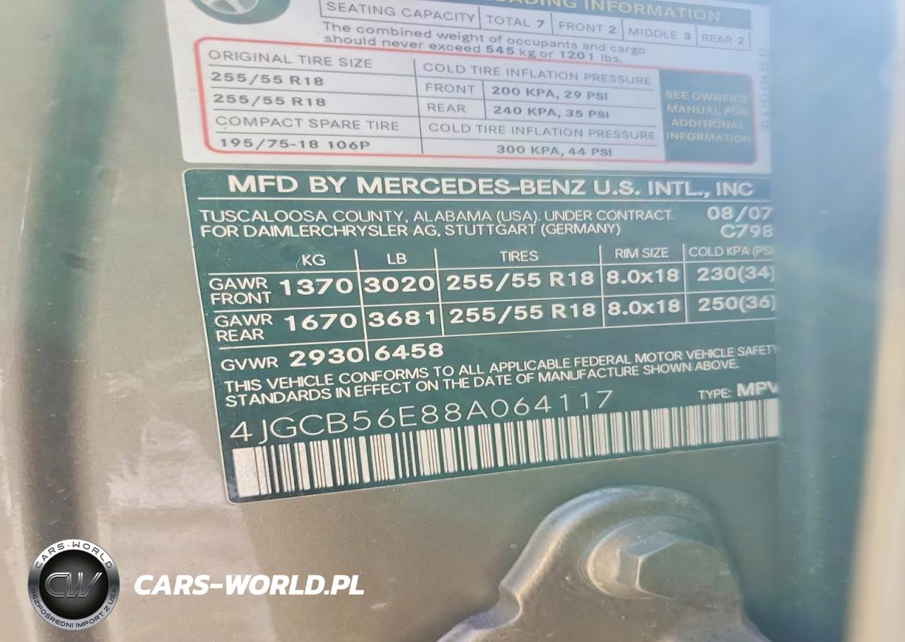 2008 Mercedes-Benz R 350 VIN:4JGCB56E88A064117 - 13
