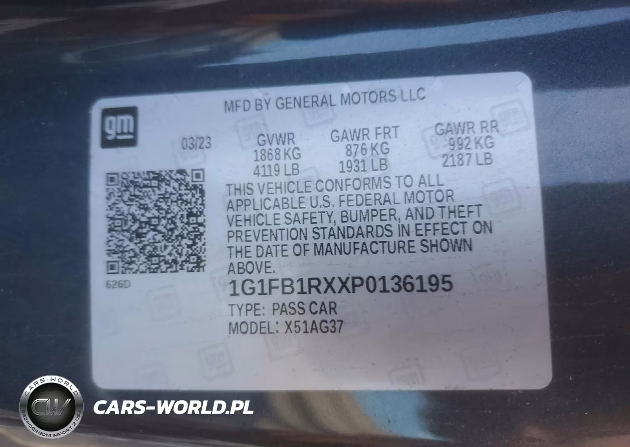 2023 Chevrolet Camaro Ls VIN:1G1FB1RXXP0136195 - 13