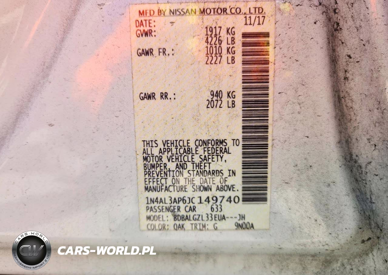 2018 Nissan Altima 2.5 S VIN:1N4AL3AP6JC149740 - 12