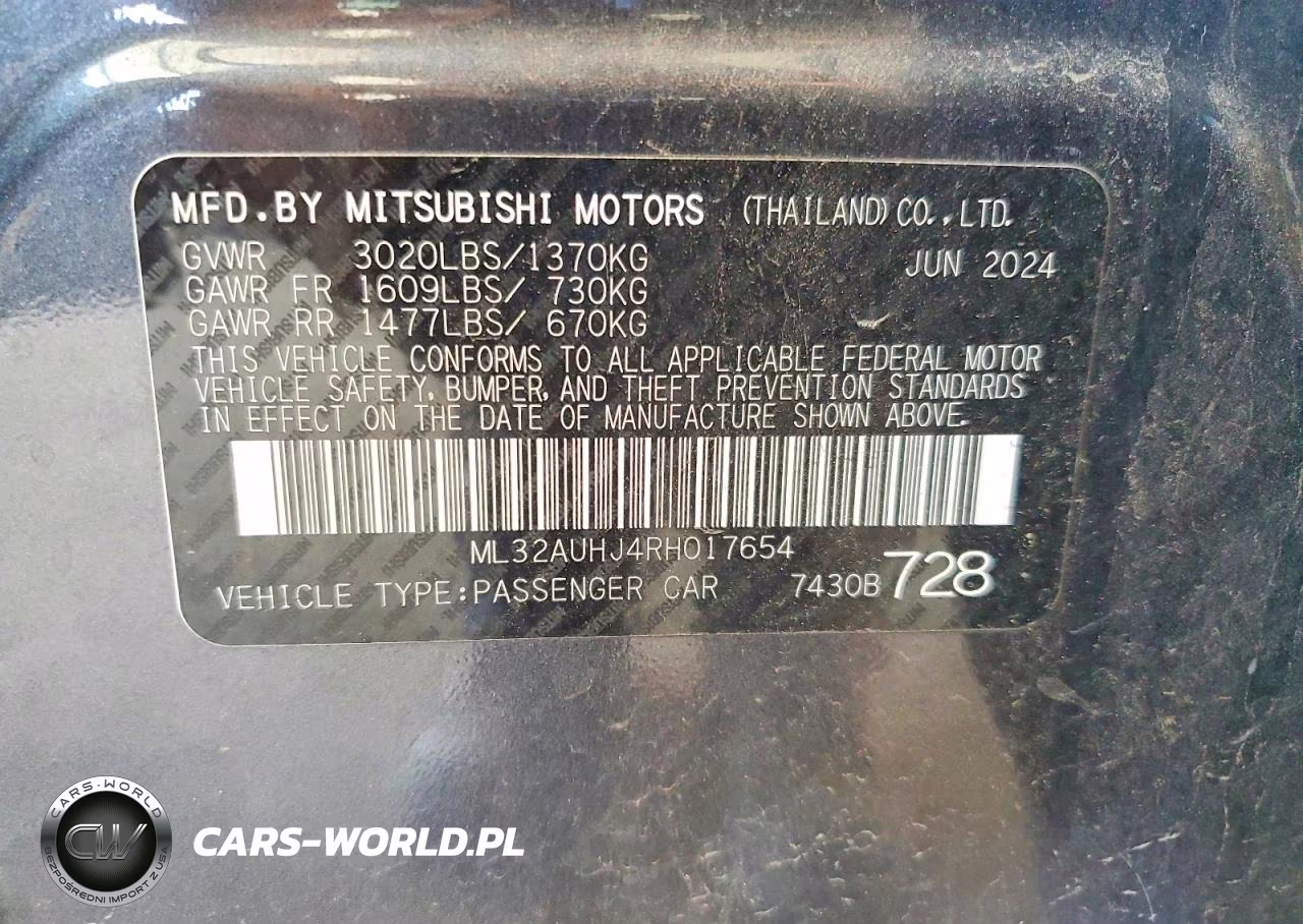 2024 Mitsubishi Mirage Es VIN:ML32AUHJ4RH017654 - 12