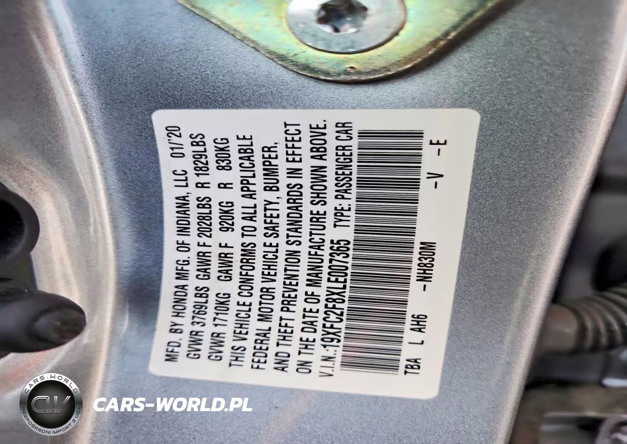 2020 Honda Civic Sport VIN:19XFC2F8XLE007365 - 12