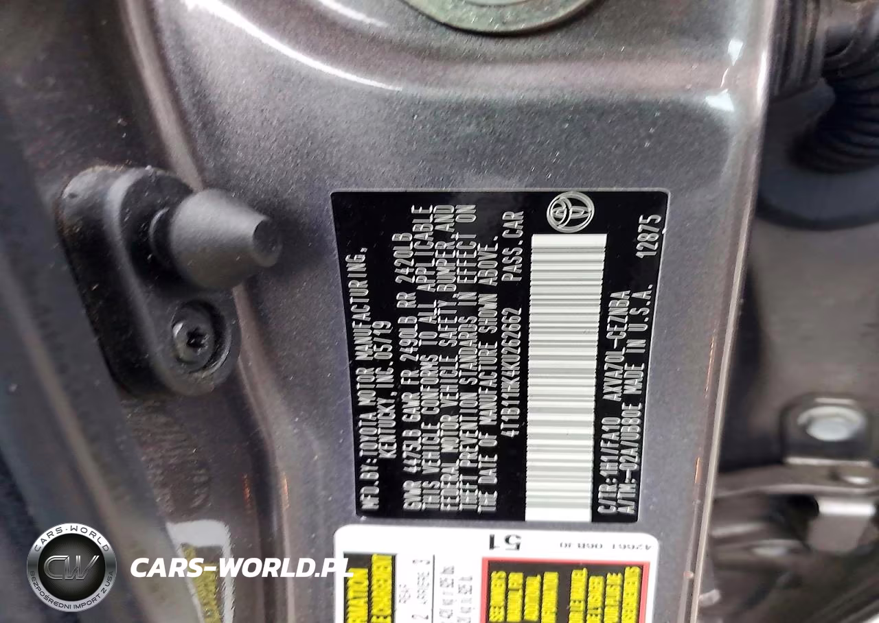 2019 Toyota Camry Le VIN:4T1B11HK4KU262662 - 12