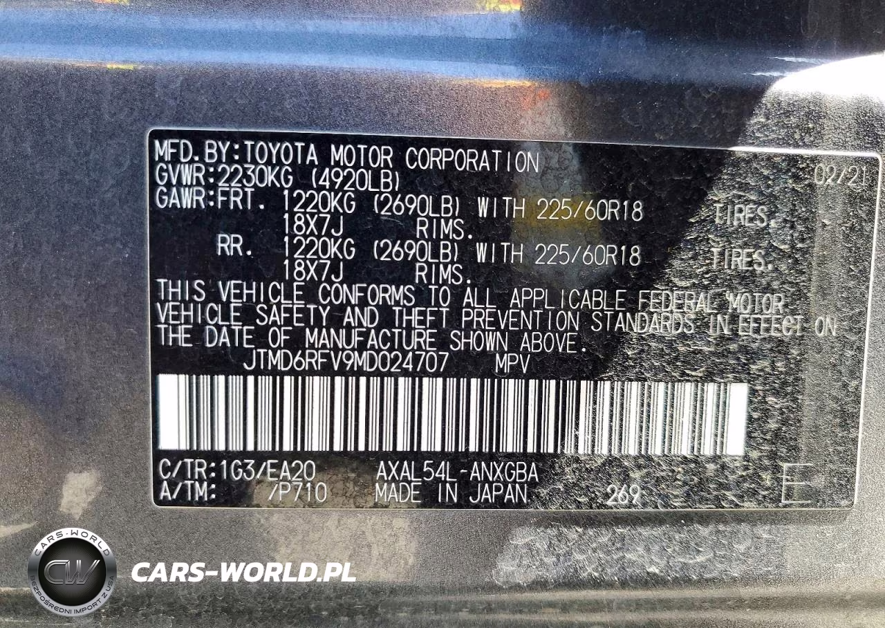2021 Toyota Rav4 Limited VIN:JTMD6RFV9MD024707 - 13