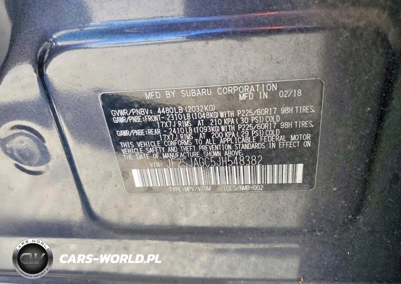 2018 Subaru Forester 2.5I Premium VIN:JF2SJAGC5JH548382 - 13