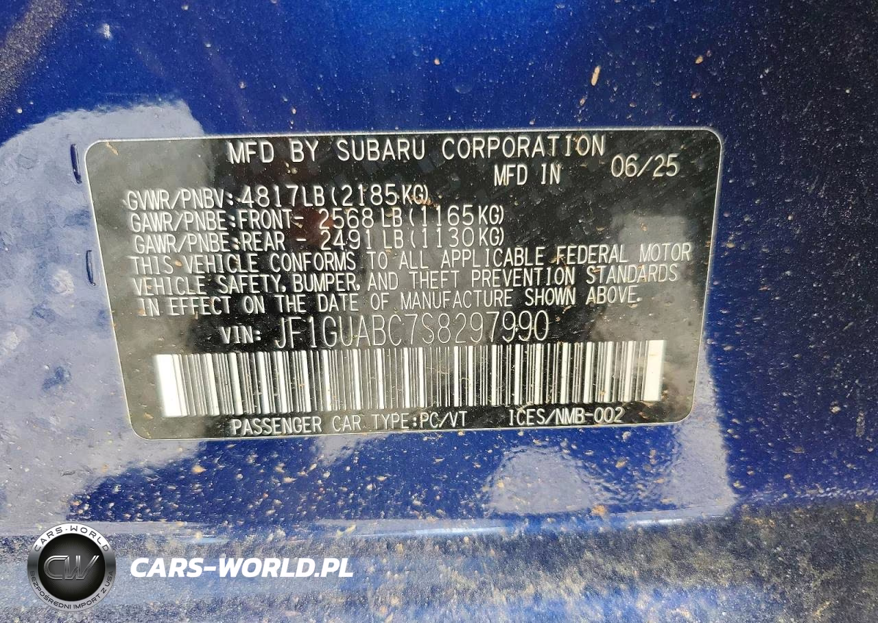 2025 Subaru Impreza VIN:JF1GUABC7S8297990 - 12