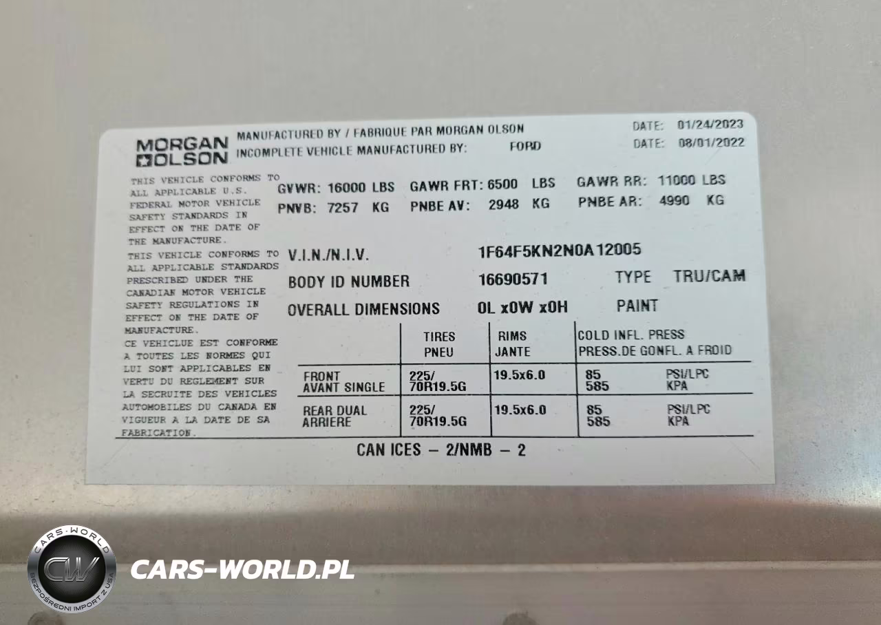 2022 Ford F59 VIN:1F64F5KN2N0A12005 - 13