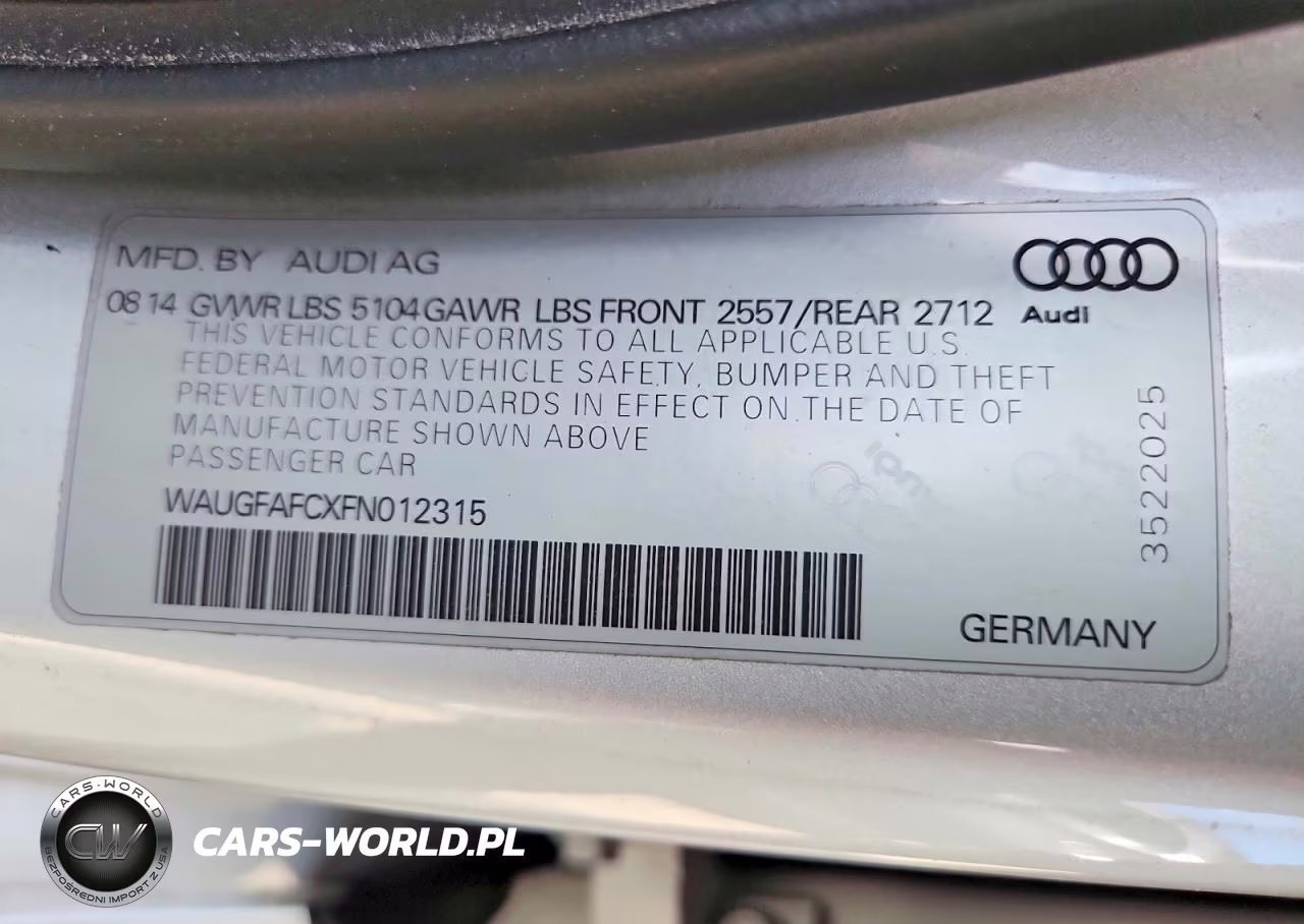 2015 Audi A6 Premium Plus VIN:WAUGFAFCXFN012315 - 12