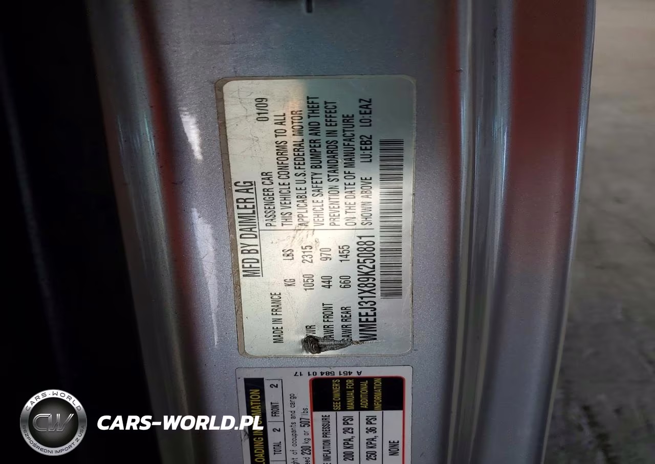 2009 Smart Fortwo Pure VIN:WMEEJ31X89K250881 - 12