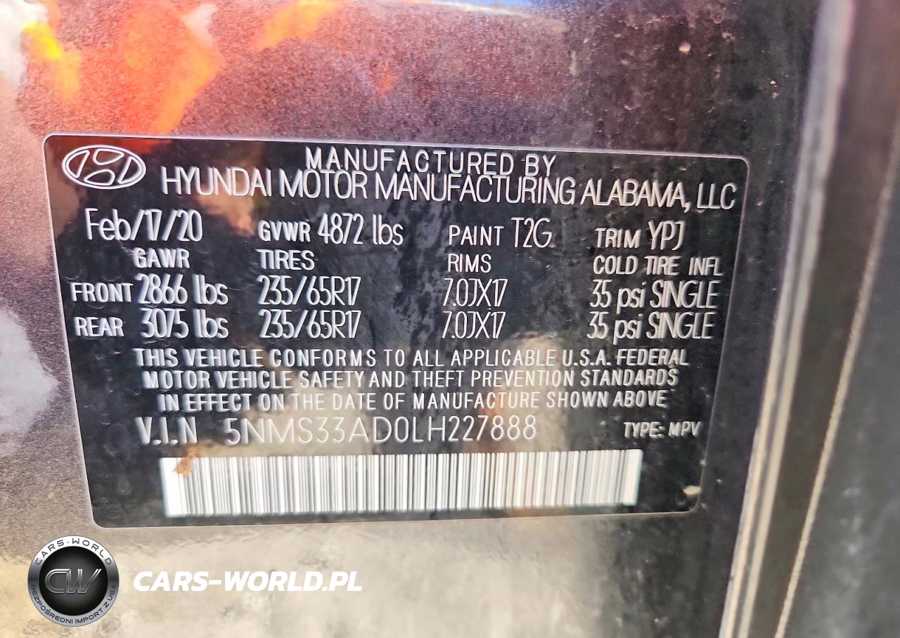 2020 Hyundai Santa Fe Sel VIN:5NMS33AD0LH227888 - 12