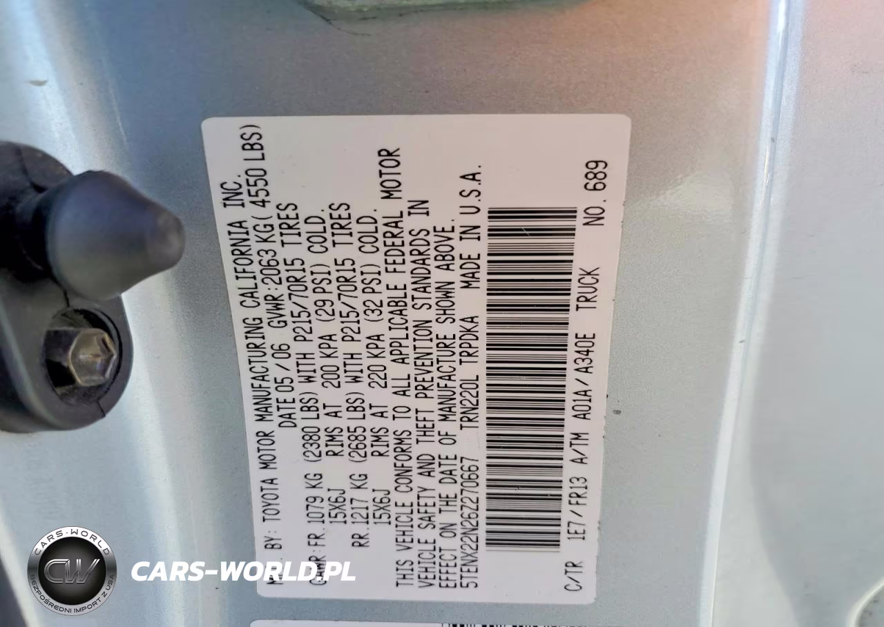 2006 Toyota Tacoma Base VIN:5TENX22N26Z270667 - 12