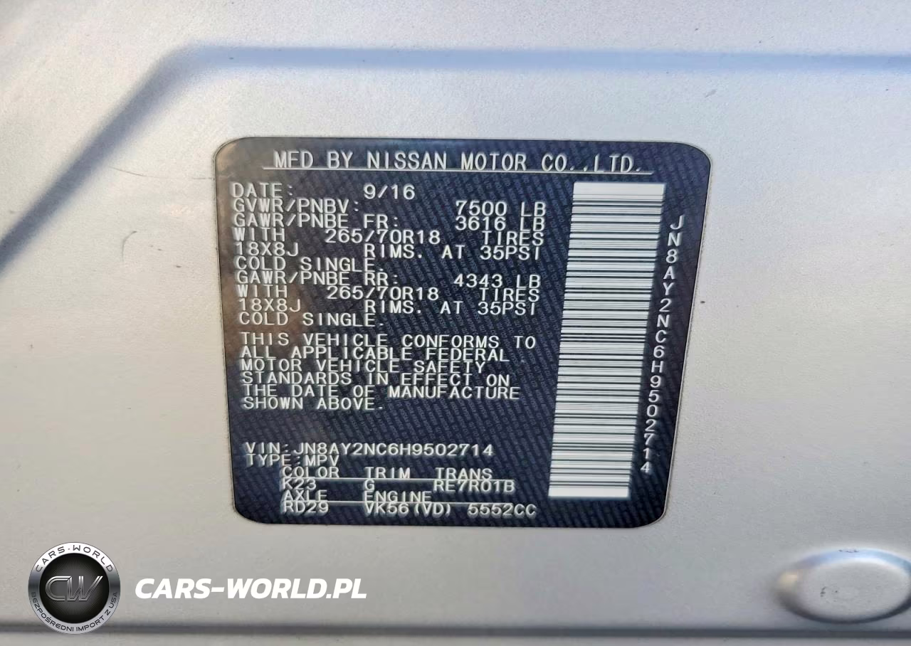 2017 Nissan Armada Sv VIN:JN8AY2NC6H9502714 - 13