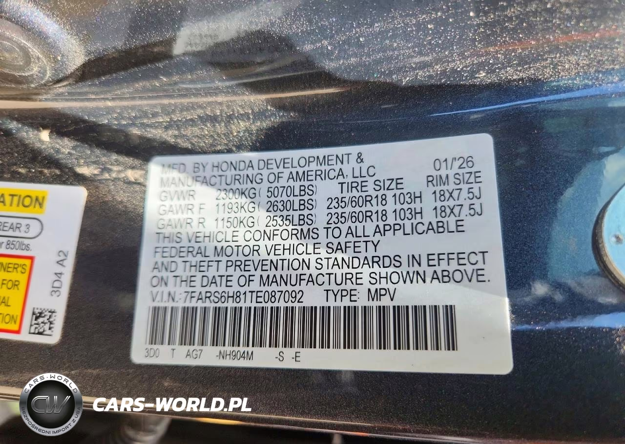 2026 Honda Cr-V Sport-L VIN:7FARS6H81TE087092 - 13