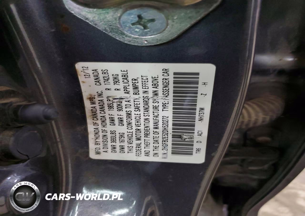 2013 Honda Civic Lx VIN:2HGFB2E52DH520272 - 12