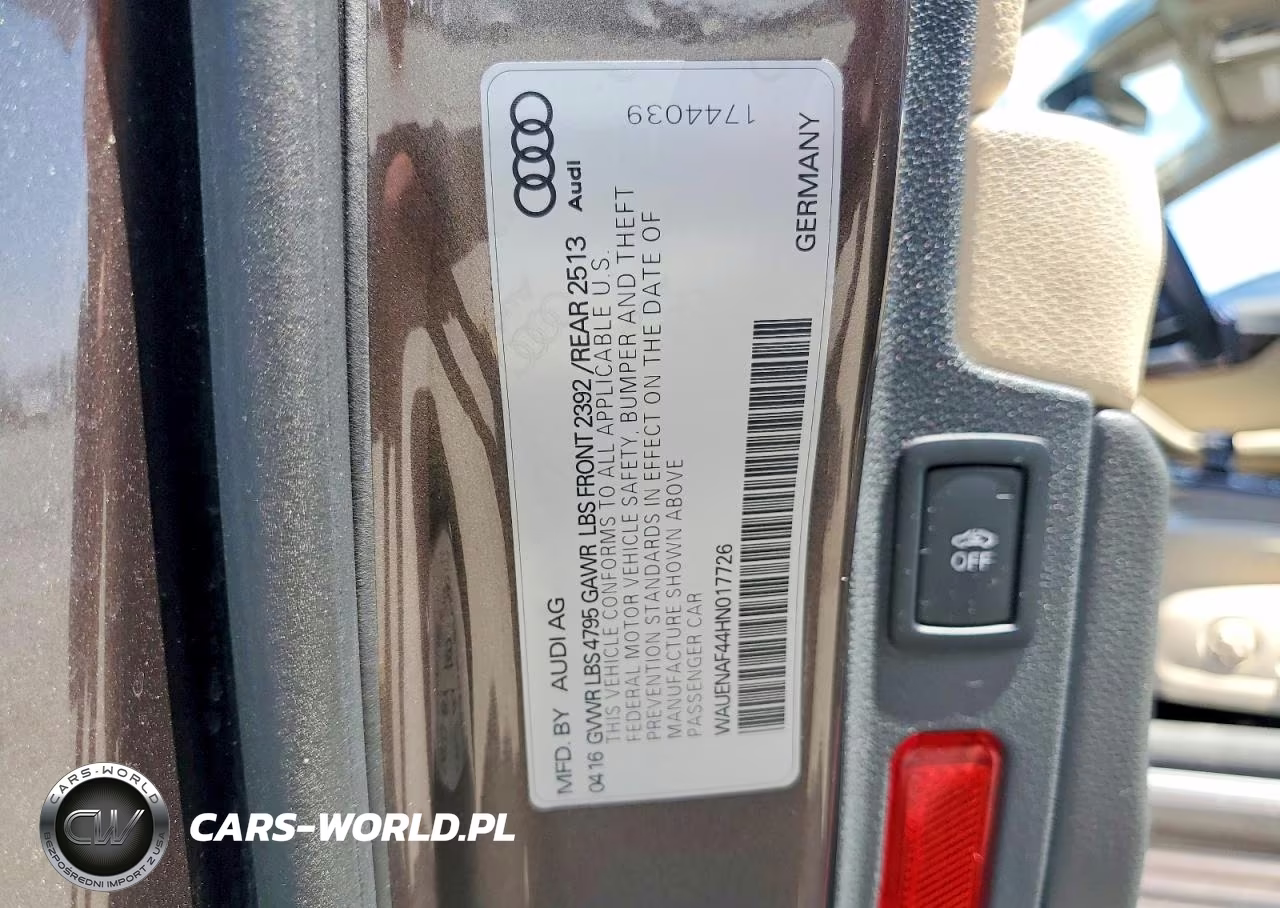2017 Audi A4 Premium Plus VIN:WAUENAF44HN017726 - 12