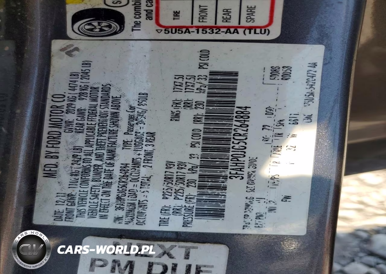 2012 Ford Fusion Sel VIN:3FAHP0JG5CR264884 - 12