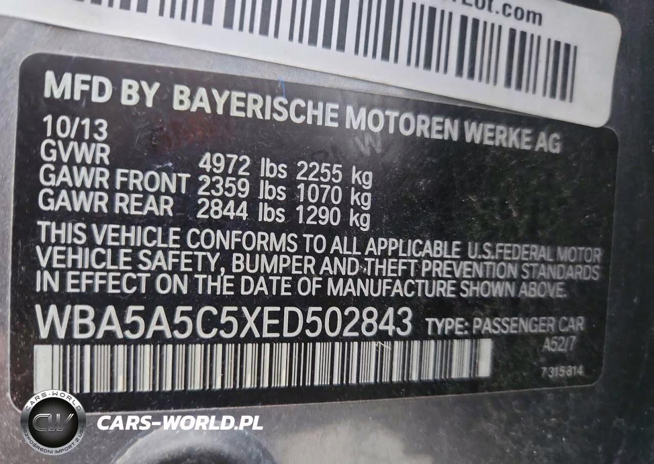 2014 BMW 528 I VIN:WBA5A5C5XED502843 - 12