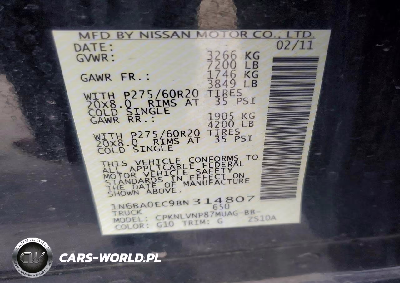 2011 Nissan Titan S-Sv-Sl-Pro-4X VIN:1N6BA0EC9BN314807 - 13