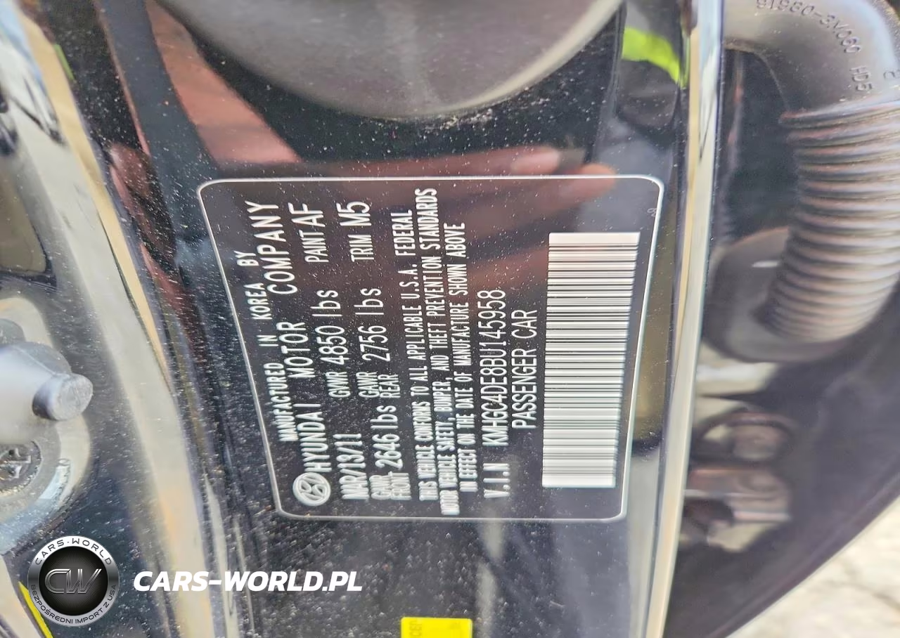 2011 Hyundai Genesis 3.8L V6 VIN:KMHGC4DE8BU145958 - 12