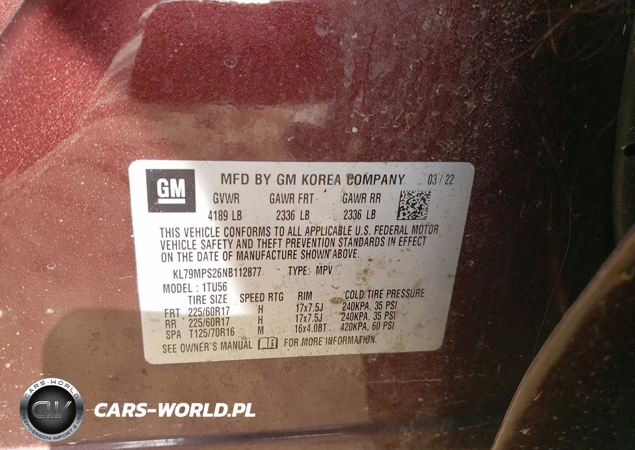 2022 Chevrolet Trailblazer Lt VIN:KL79MPS26NB112877 - 12