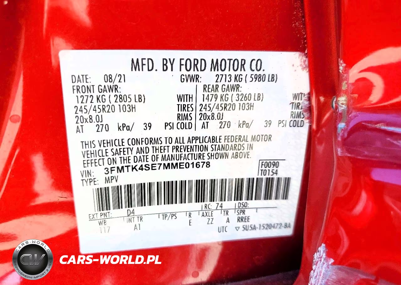 2021 Ford Mustang Mach-E Gt VIN:3FMTK4SE7MME01678 - 14