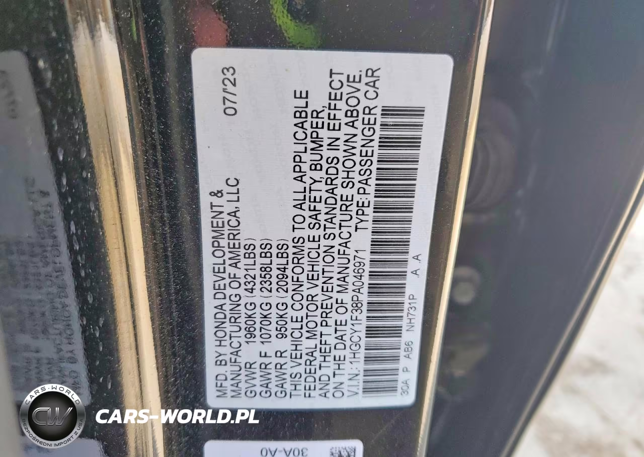 2023 Honda Accord Ex VIN:1HGCY1F38PA046971 - 12