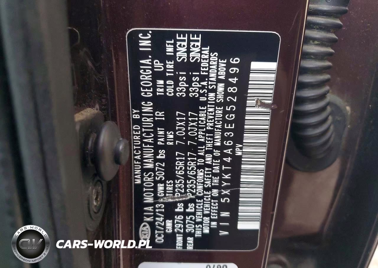 2014 Kia Sorento Lx VIN:5XYKT4A63EG528496 - 13