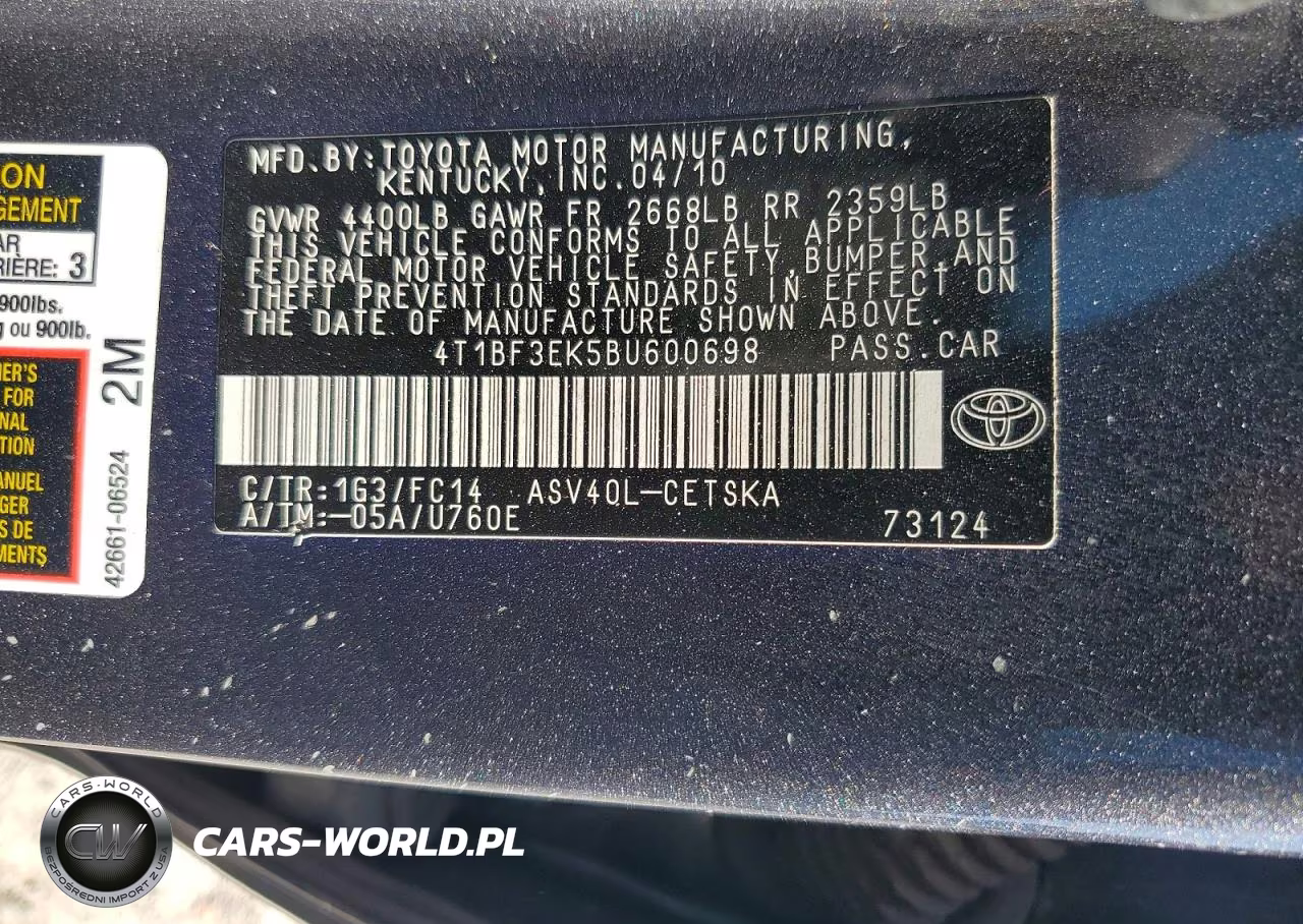 2011 Toyota Camry Se VIN:4T1BF3EK5BU600698 - 13