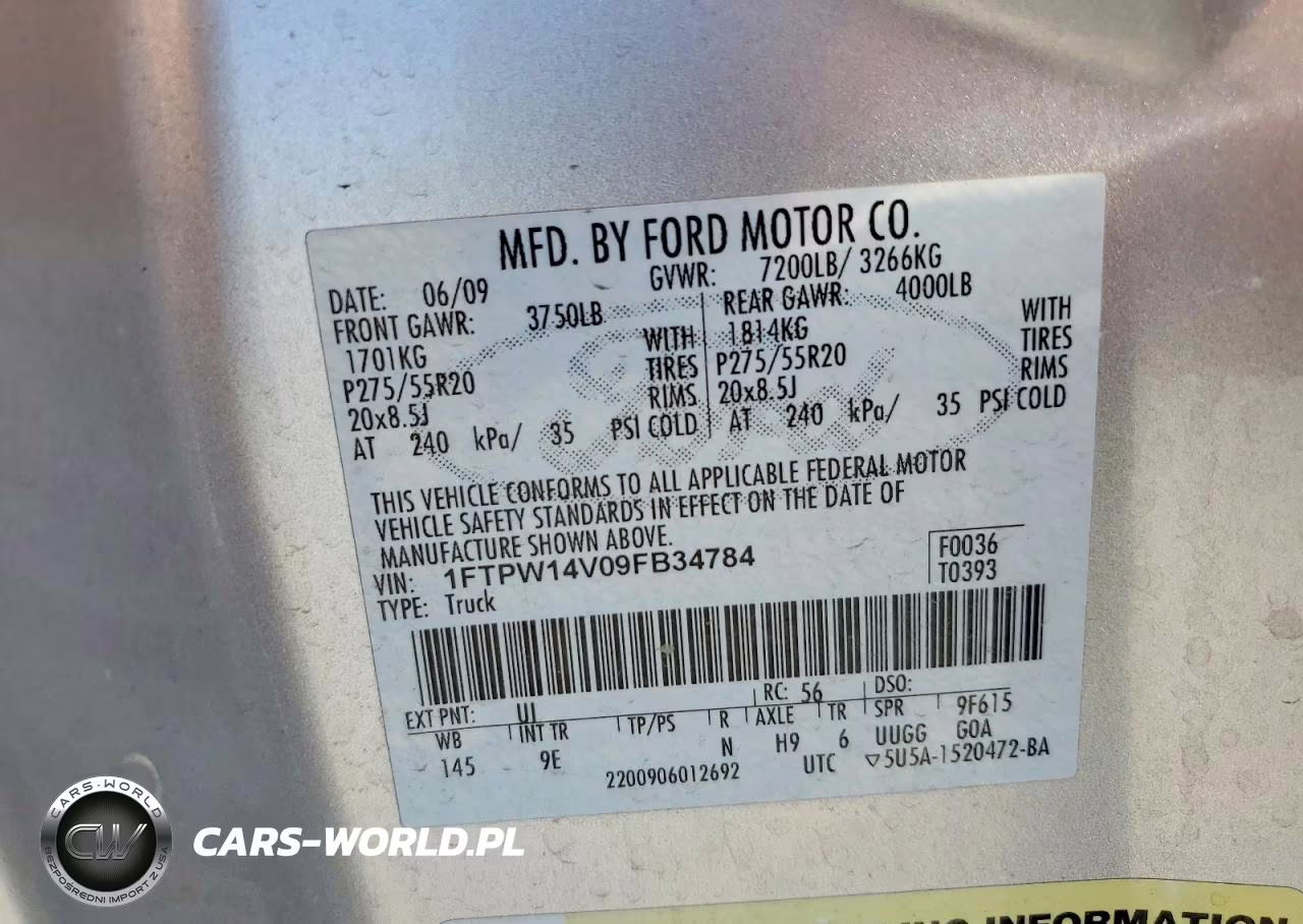 2009 Ford F150 Supercrew VIN:1FTPW14V09FB34784 - 12