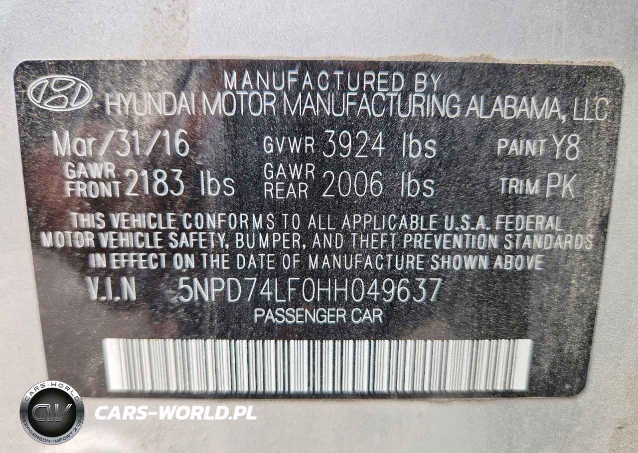 2017 Hyundai Elantra Se VIN:5NPD74LF0HH049637 - 12