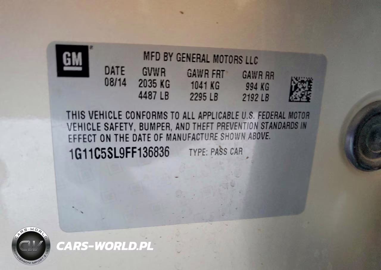 2015 Chevrolet Malibu 1Lt VIN:1G11C5SL9FF136836 - 12