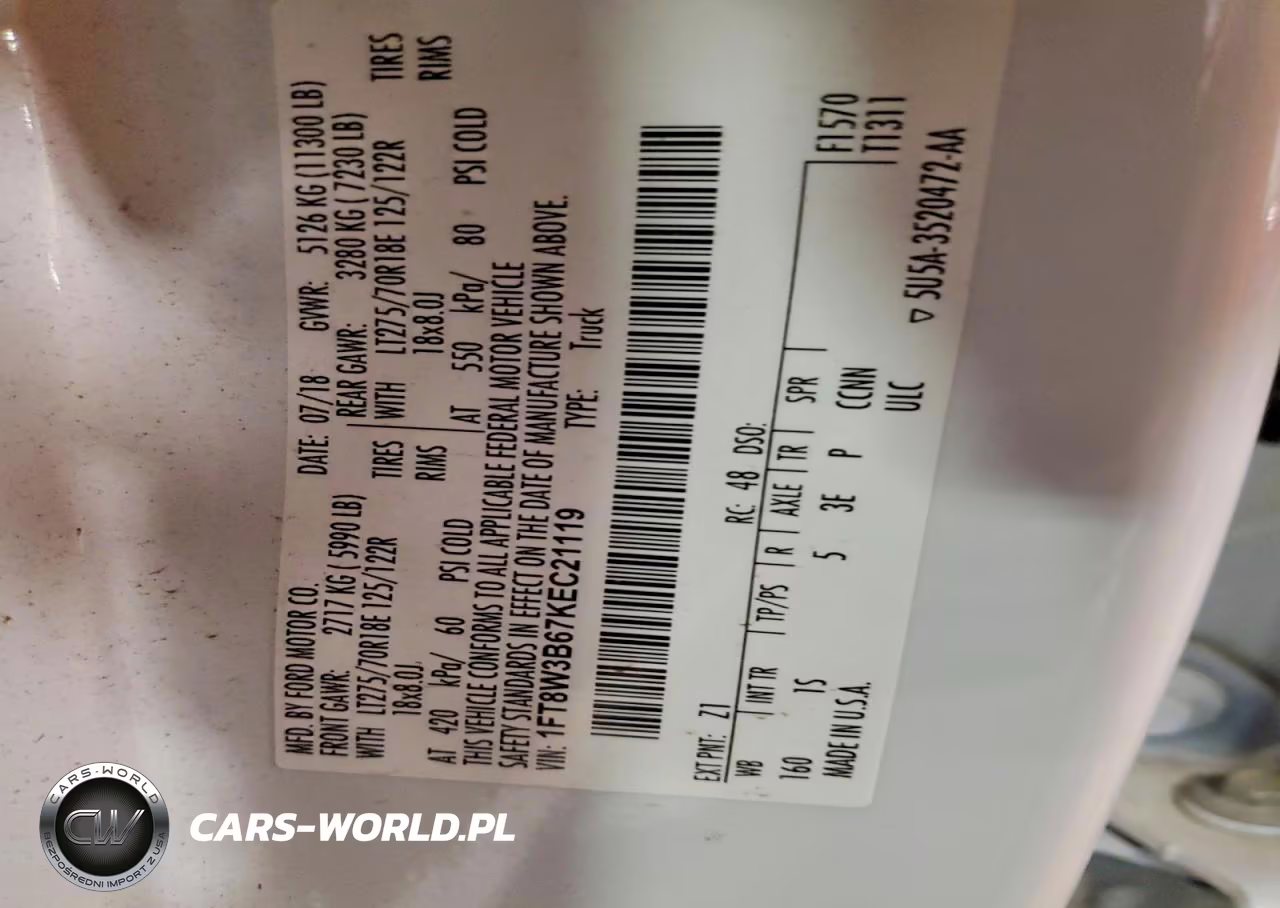 2019 Ford F350 Super Duty VIN:1FT8W3B67KEC21119 - 12