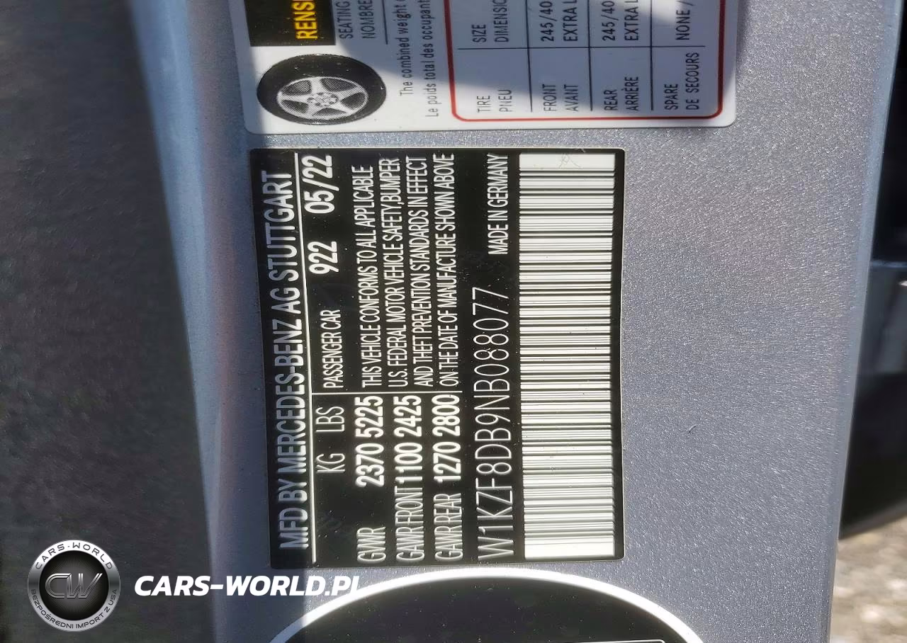 2022 Mercedes-Benz E 350 VIN:W1KZF8DB9NB088077 - 12