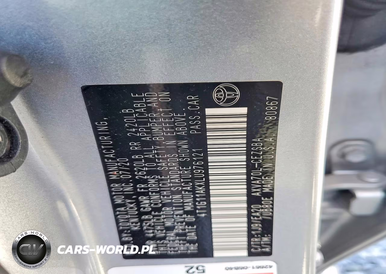 2020 Toyota Camry Se VIN:4T1G11AKXLU976121 - 12