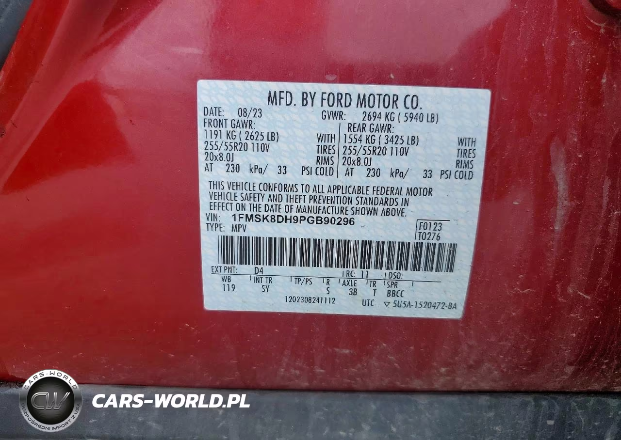 2023 Ford Explorer Xlt VIN:1FMSK8DH9PGB90296 - 12
