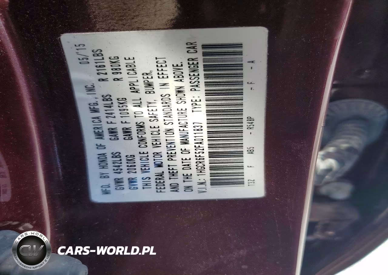 2015 Honda Accord Hybrid Exl VIN:1HGCR6F52FA011837 - 12