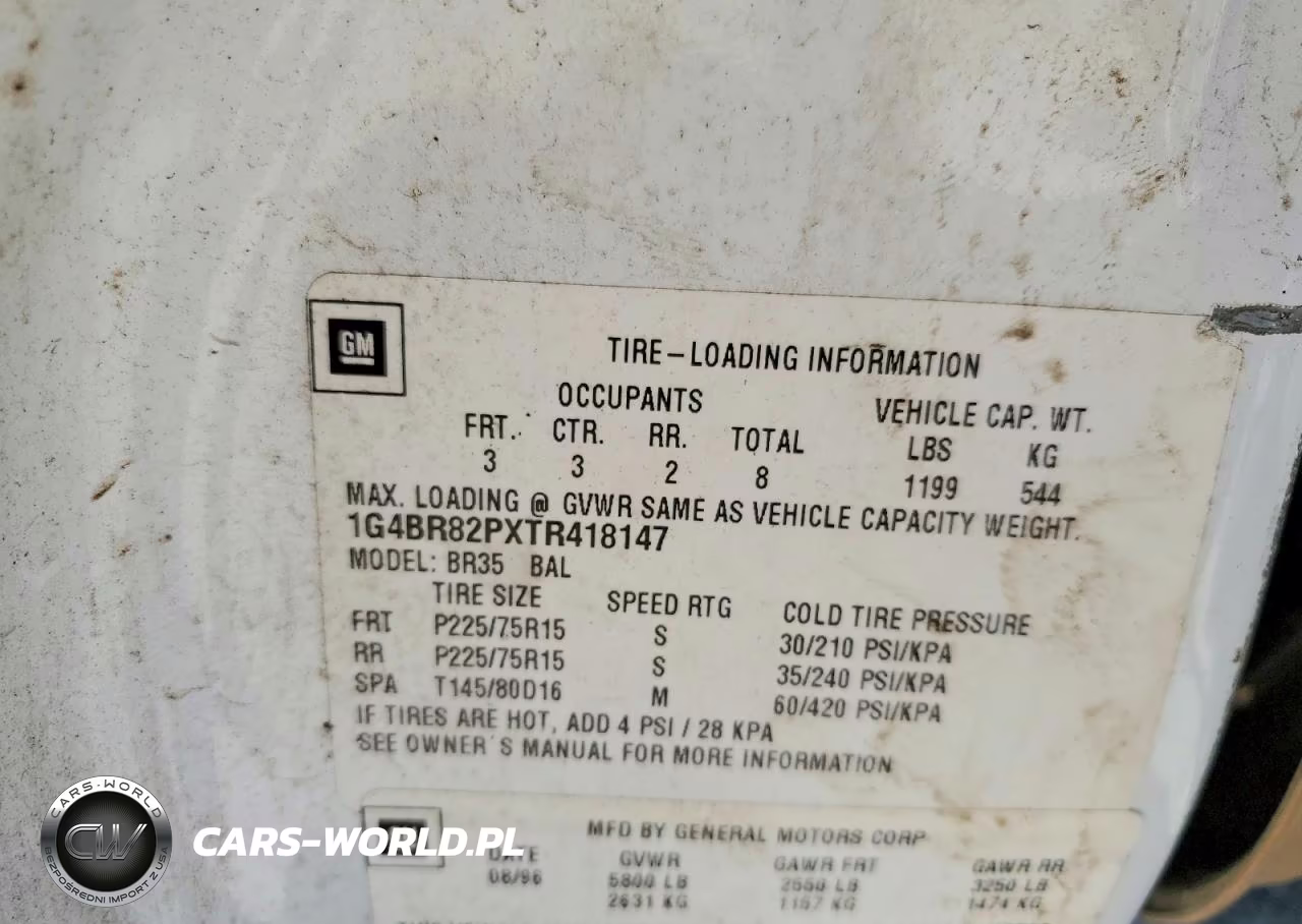 1996 Buick Roadmaster Base VIN:1G4BR82PXTR418147 - 12