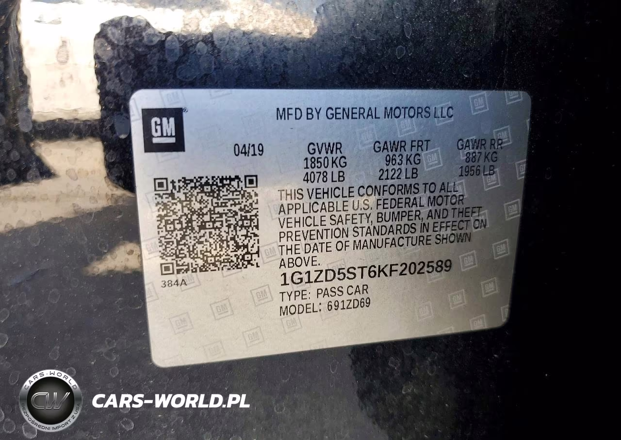 2019 Chevrolet Malibu Lt VIN:1G1ZD5ST6KF202589 - 13