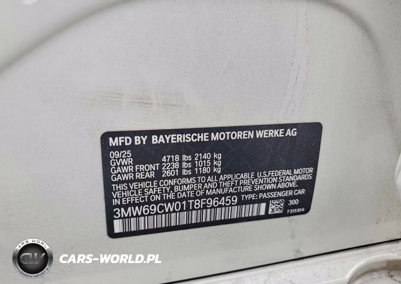 2026 BMW 330I VIN:3MW69CW01T8F96459 - 12