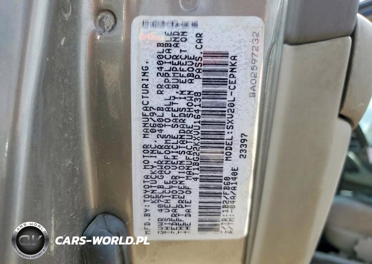 1997 Toyota Camry VIN:4T1BG22KXVU164138 - 12