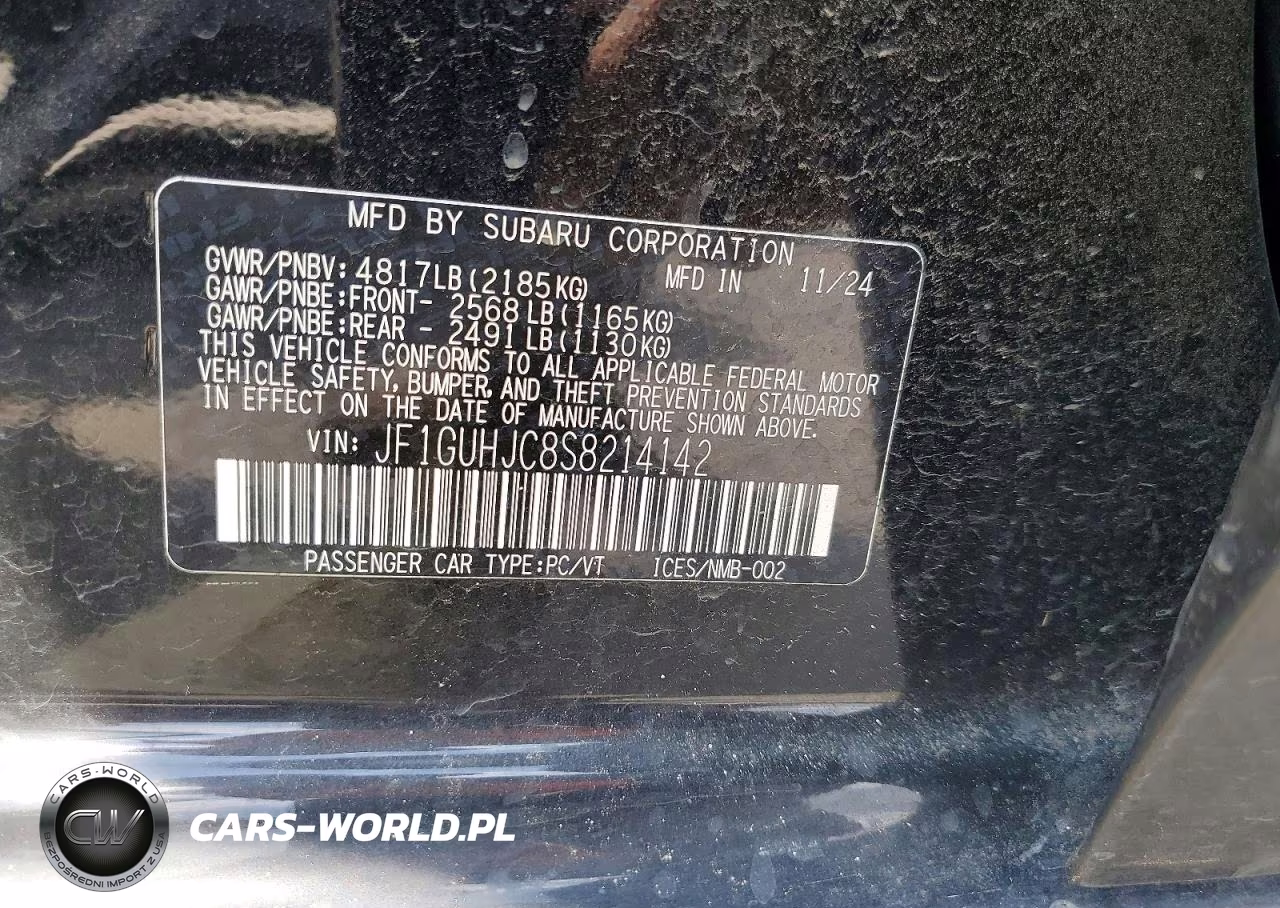 2025 Subaru Impreza Rs VIN:JF1GUHJC8S8214142 - 12