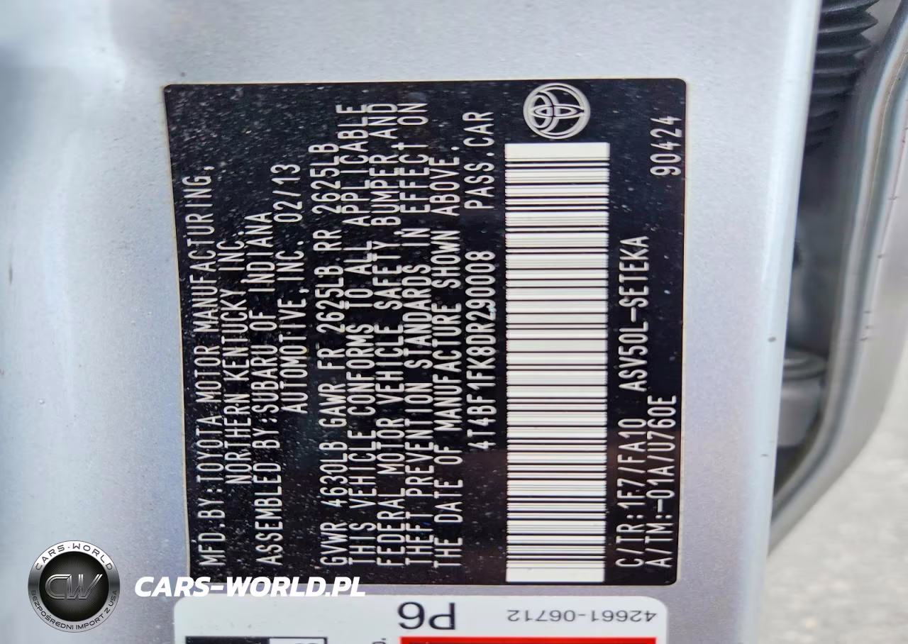 2013 Toyota Camry L VIN:4T4BF1FK8DR290008 - 12